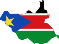 South Sudan flag map
