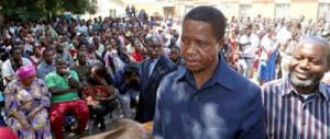 H.E. Edgar Lungu, Zambian President (In Blue Shirt) Visiting Refugees  at St. Ignatius Catholic Parish in Lusaka